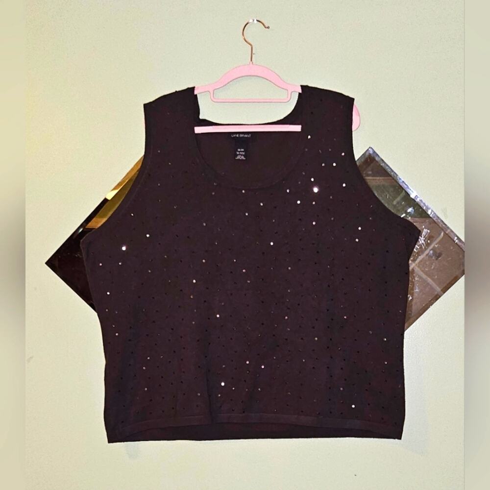 Lane Bryant 22/24 Brown Sequin Sweater Tank